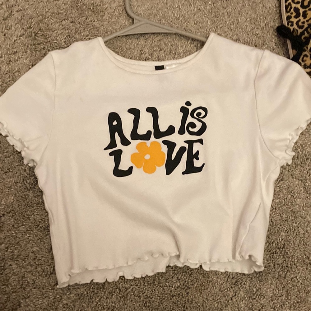 H&M Divided All is Love cropped tee